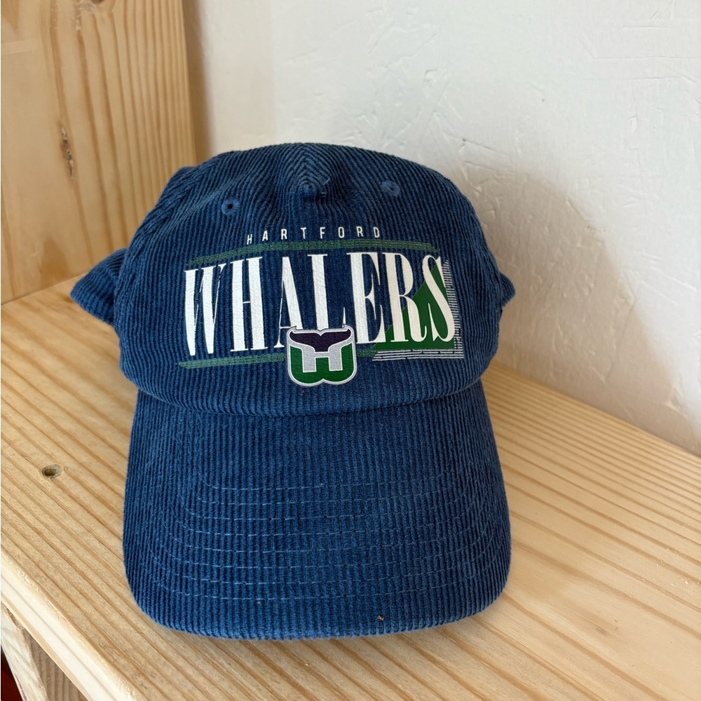 Hartford Whalers Corduroy Vintage Corduroy Snapback Cap Blue